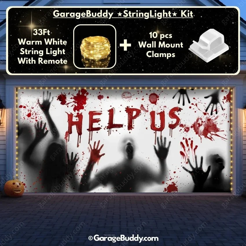 Help Us! | Halloween Garage Door Cover