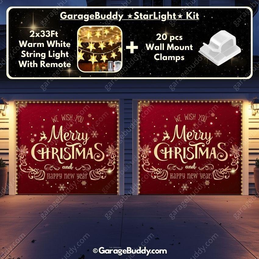 Merry Christmas B | Christmas Garage Door Cover