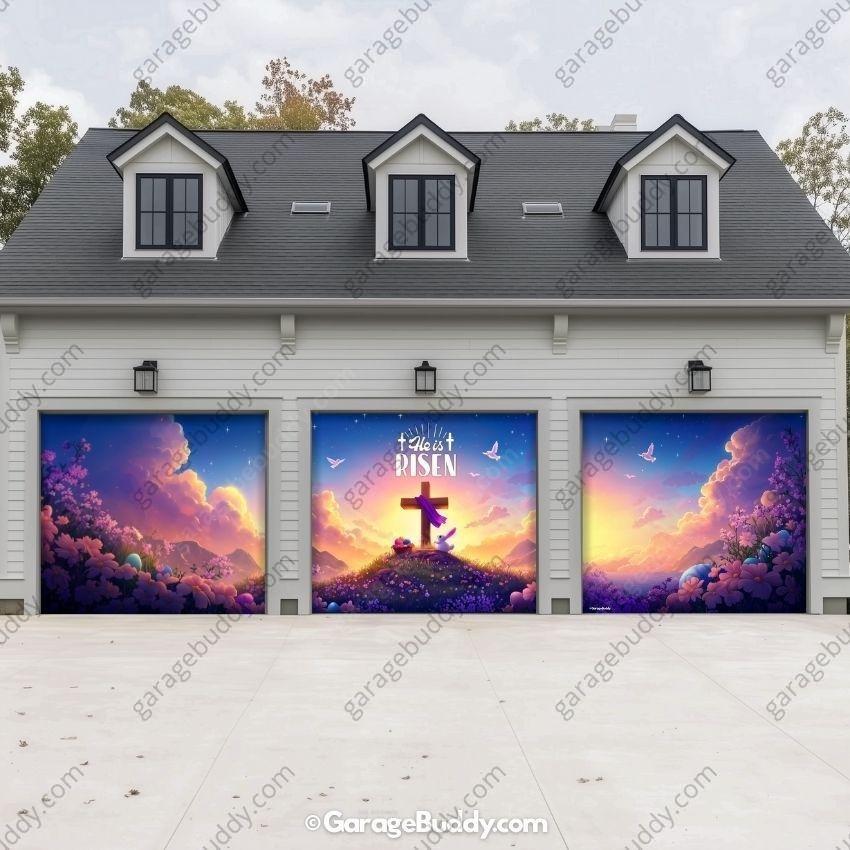 He Is Risen (Easter) | Festive Garage Door Cover