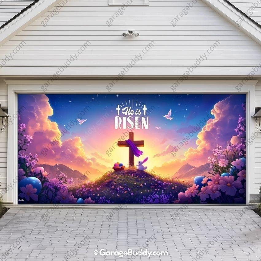 He Is Risen (Easter) | Festive Garage Door Cover