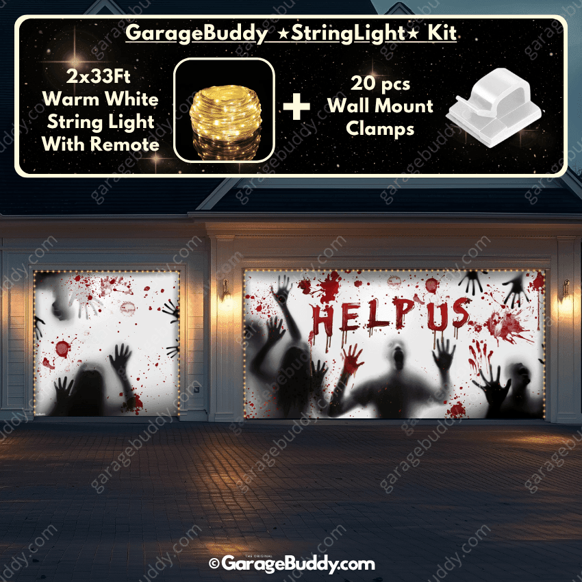 Help Us! | Halloween Garage Door Cover