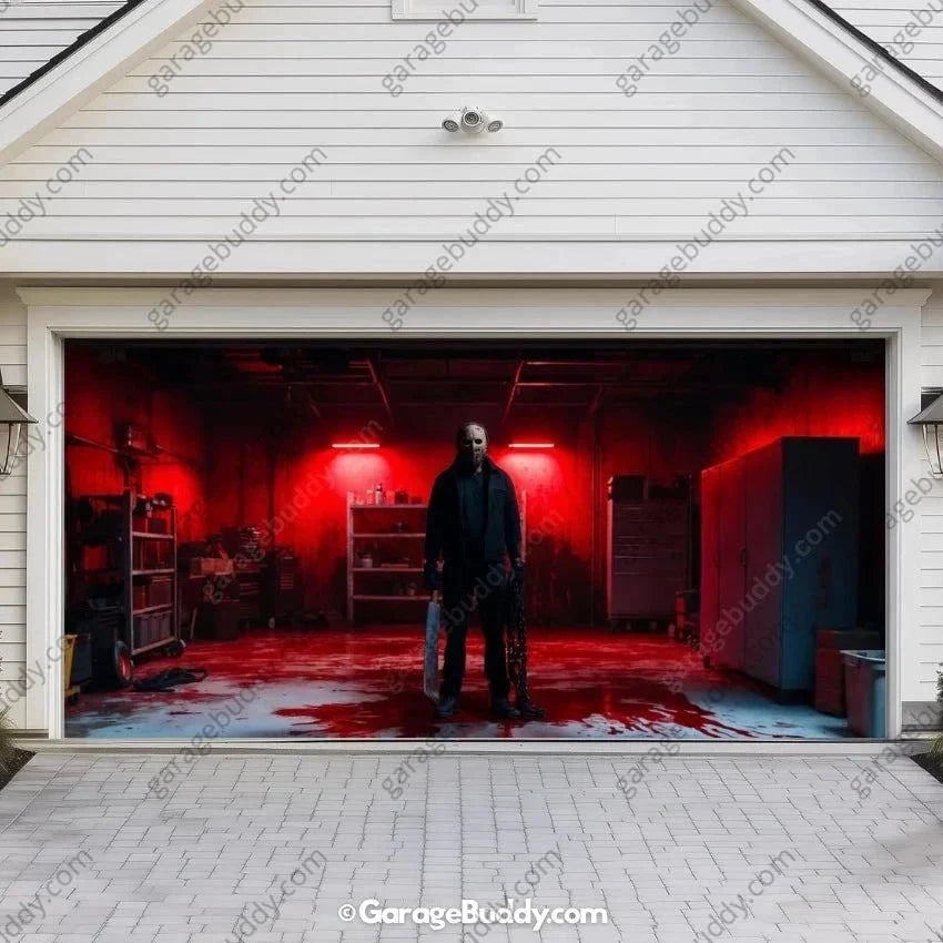 Masked Slasher | Halloween Garage Door Cover