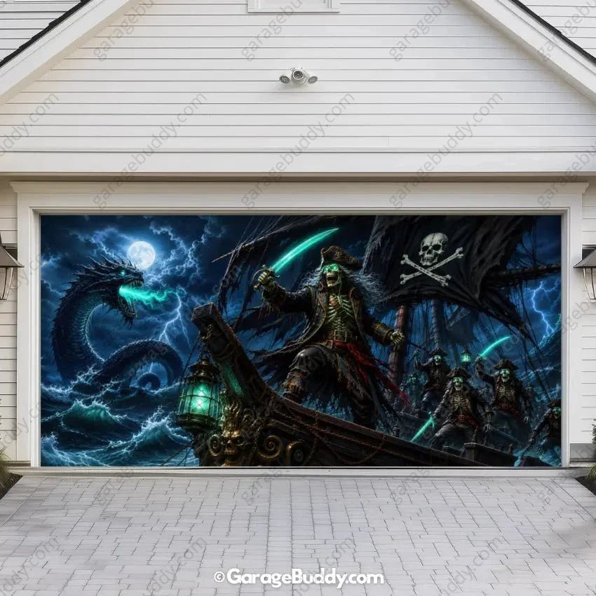 Phantom Pirates (Glow) | Halloween Garage Door Cover