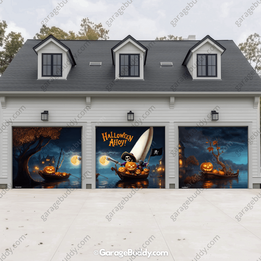 Pumpkin Pirates (Glow) | Halloween Garage Door Cover