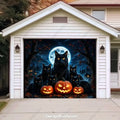 Witching Whiskers | Black Cat Halloween Garage Door Cover