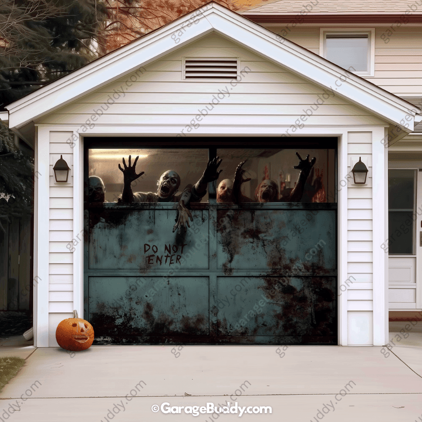 Zombie Breach | Halloween Garage Door Cover