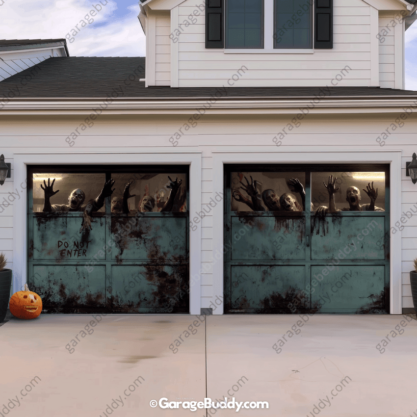 Zombie Breach | Halloween Garage Door Cover