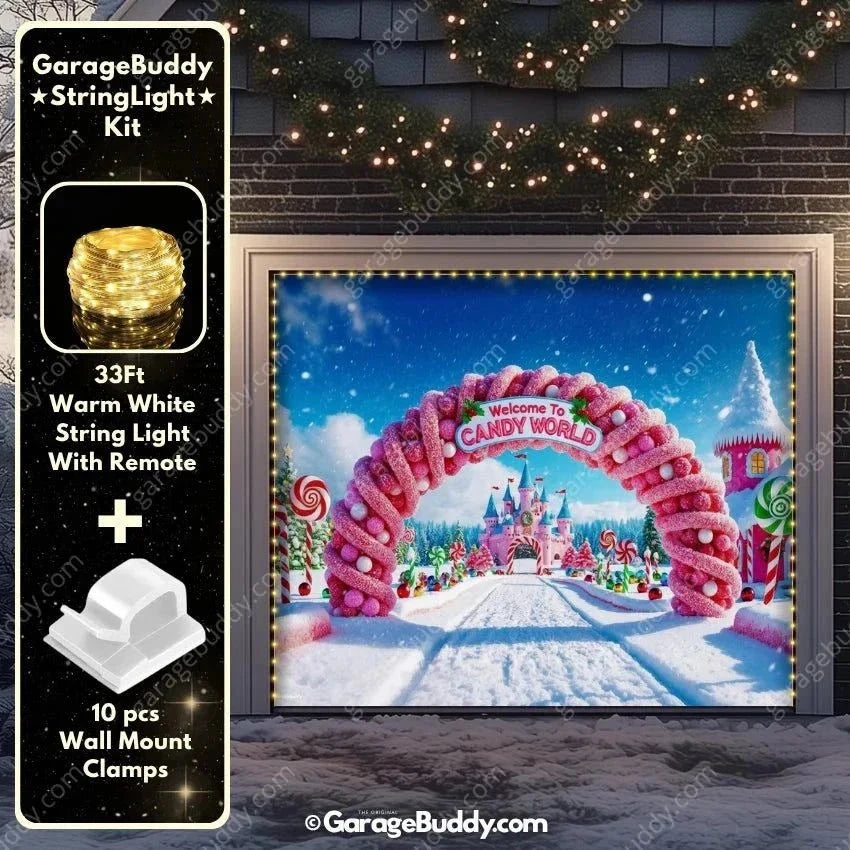 Candy World | Christmas Garage Door Cover