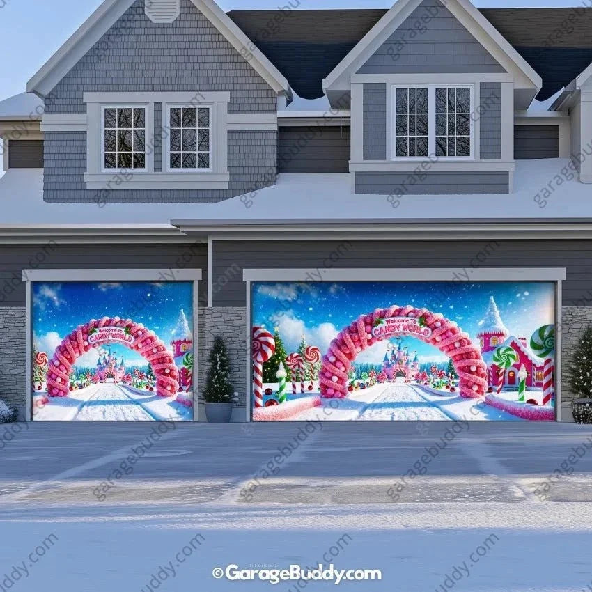 Candy World | Christmas Garage Door Cover