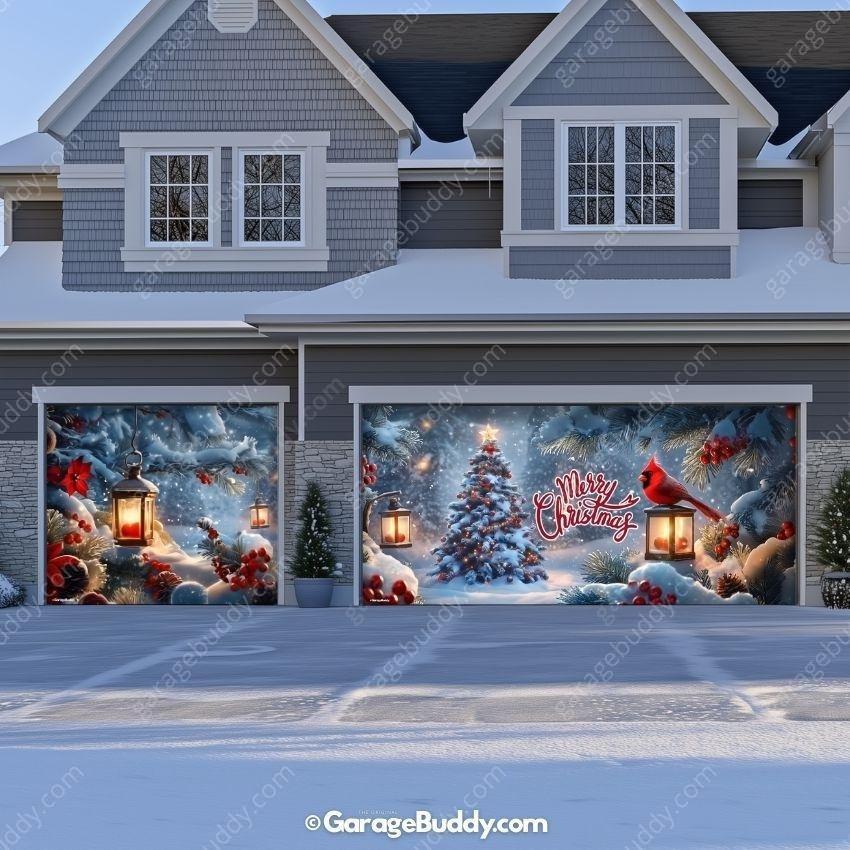 Cardinal's Christmas | Christmas Garage Door Cover