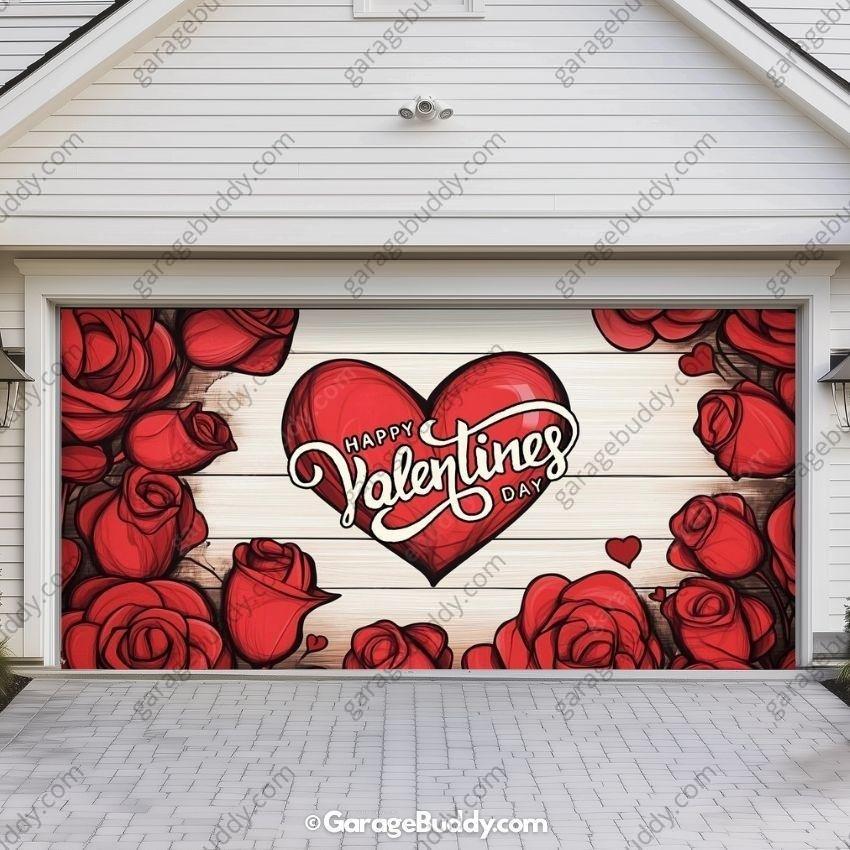 Valentine's Day (Roses) | Festive Garage Door Cover