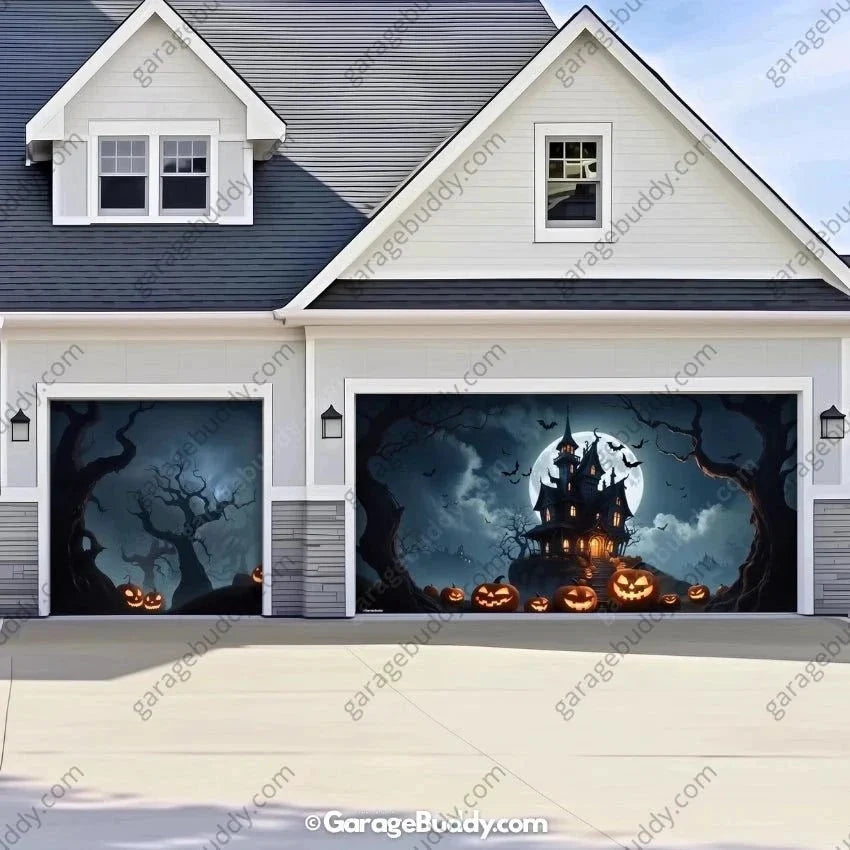 Haunted House (Glow) | Halloween Garage Door Cover