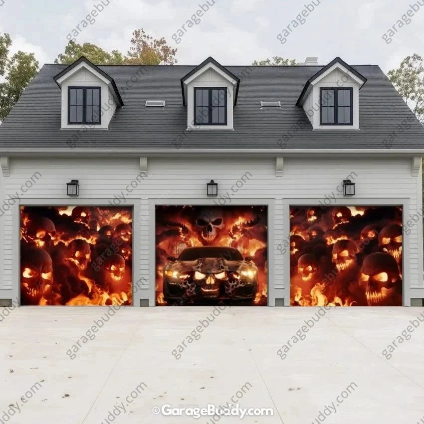 Hell Ride | Halloween Garage Door Cover