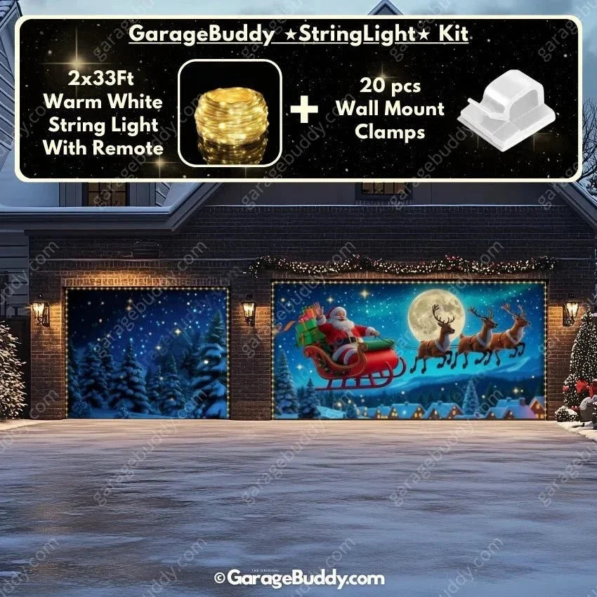 Santa's Flight | Christmas Garage Door Cover