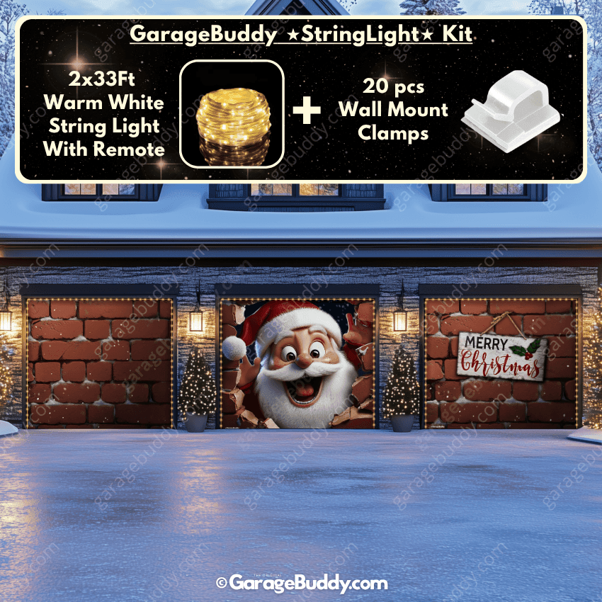 Santa's Surprise | Christmas Garage Door Cover