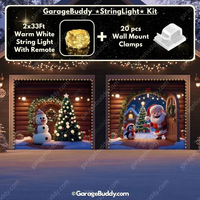 Santa's Cabin | Christmas Garage Door Cover
