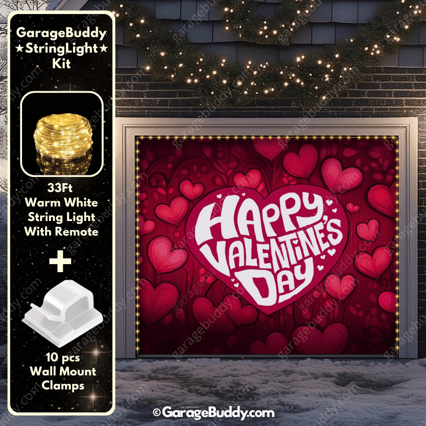 Valentine's Day (Hearts) | Festive Garage Door Cover