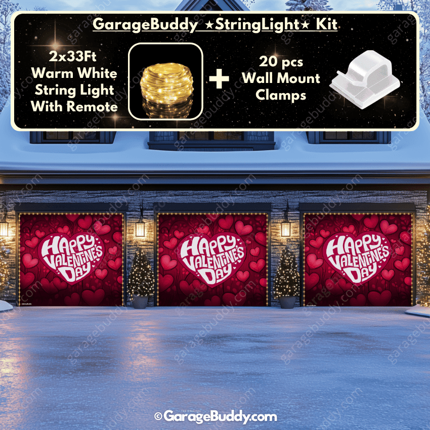 Valentine's Day (Hearts) | Festive Garage Door Cover