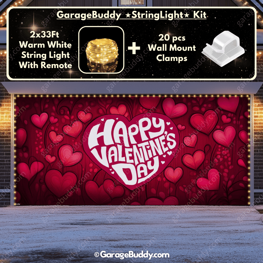 Valentine's Day (Hearts) | Festive Garage Door Cover