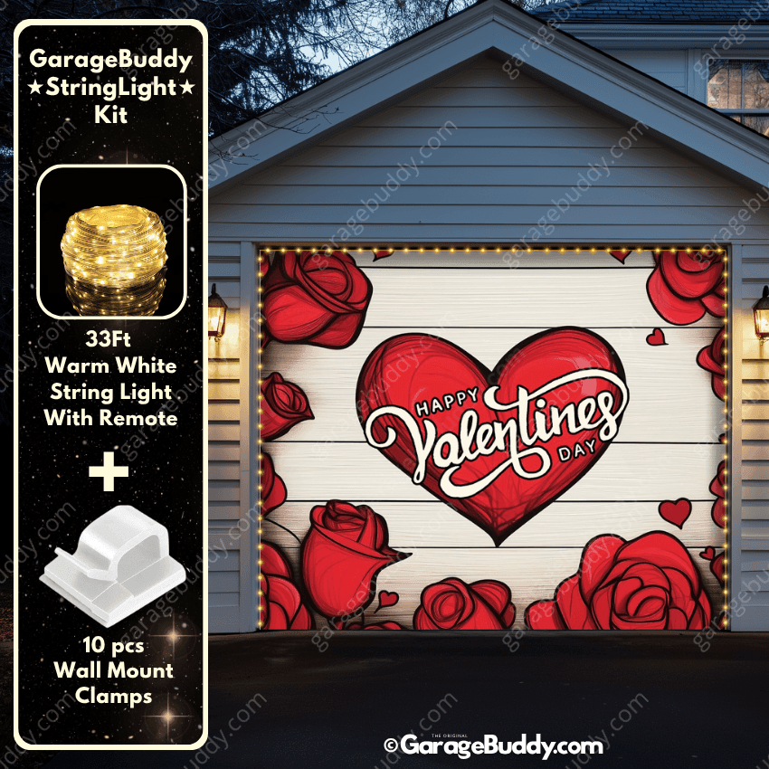 Valentine's Day (Roses) | Festive Garage Door Cover