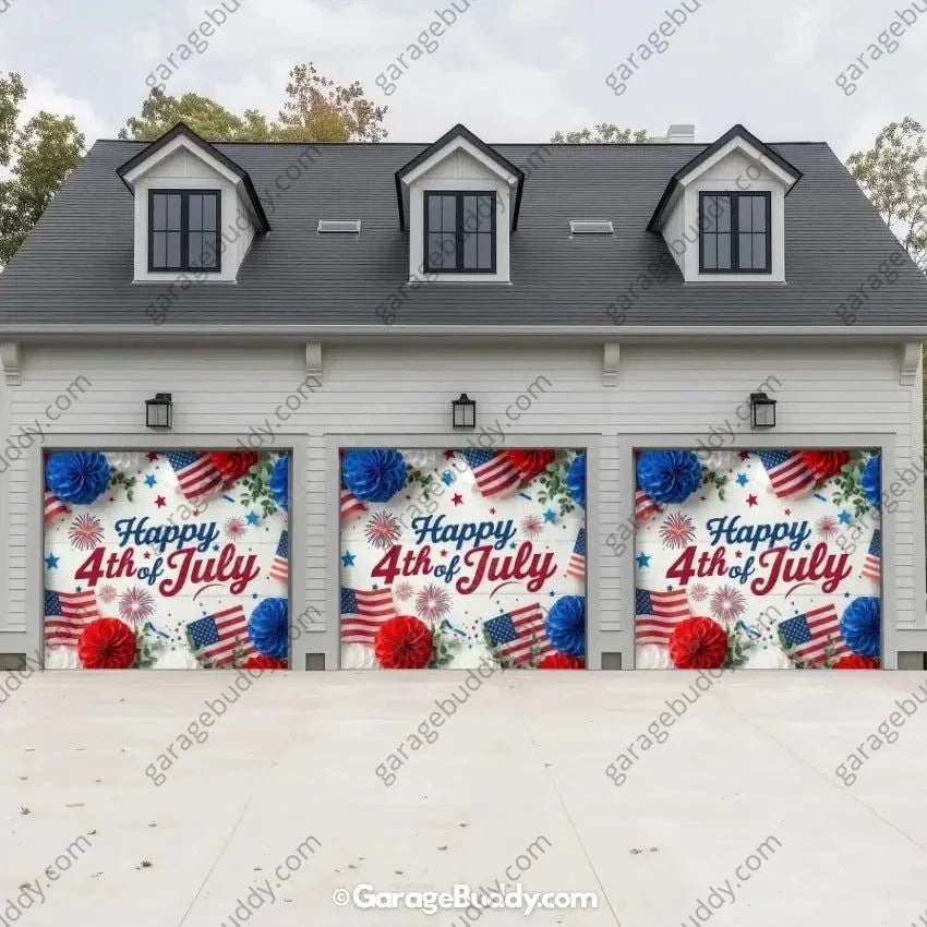 Happy 4th of July | Patriotic Garage Door Cover