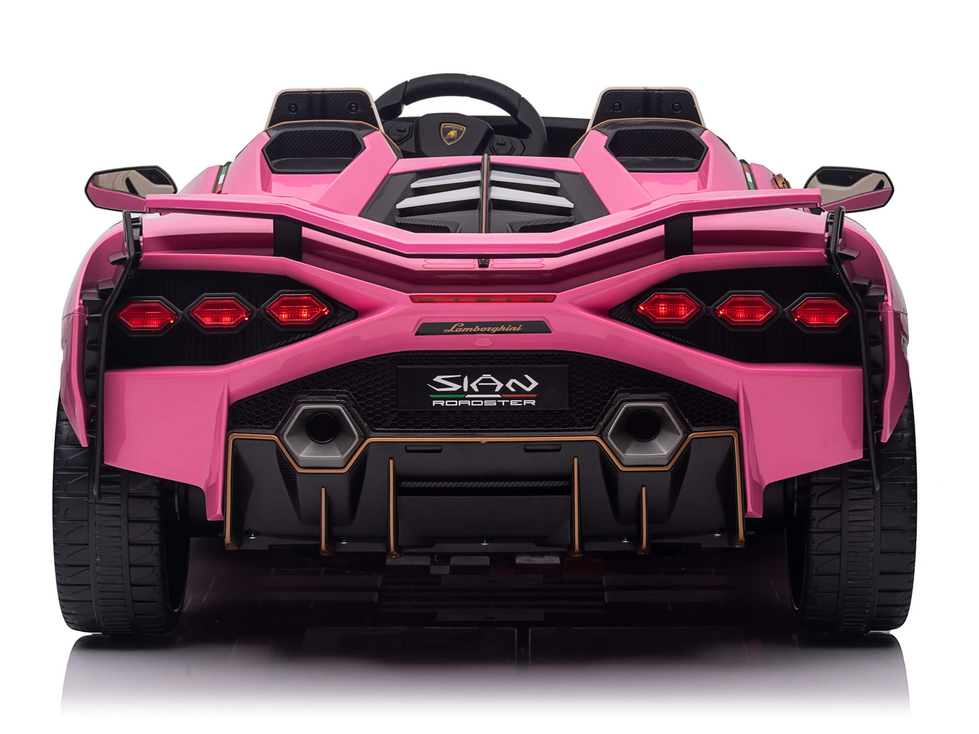 24V Lamborghini Sian Two-Seater Kids Ride On Car with Remote - Pink
