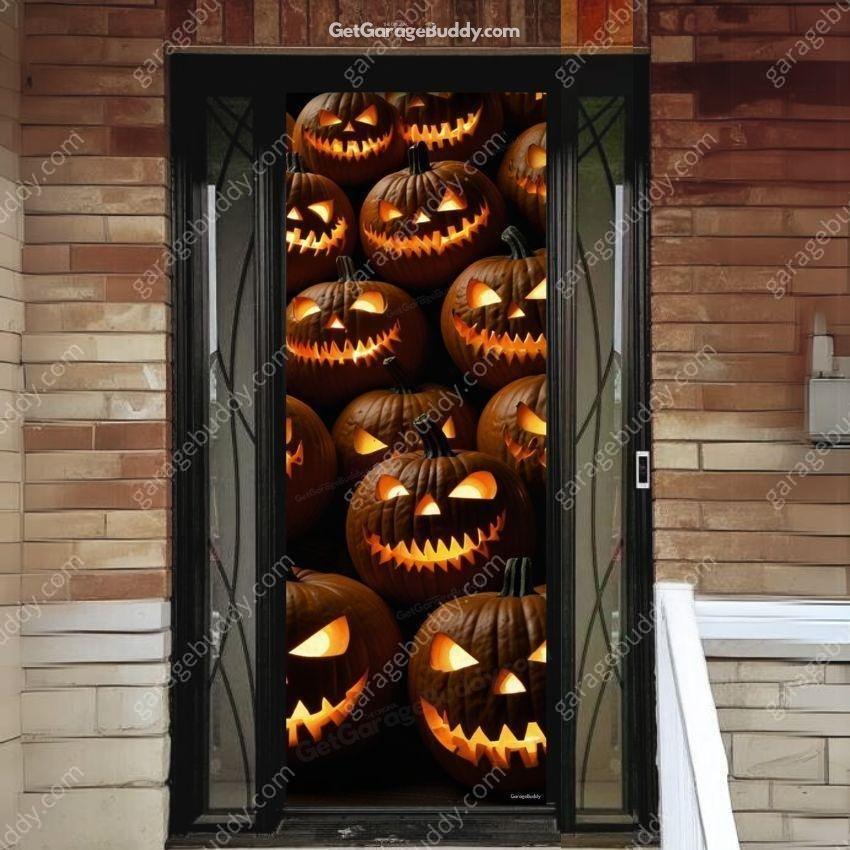 Scary Pumpkins | Halloween Front Door Cover