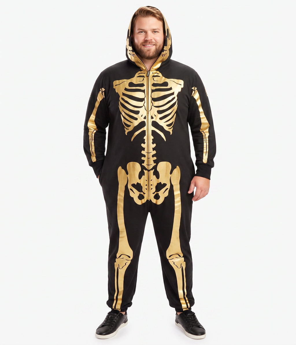 Men's Gold Skeleton Costume