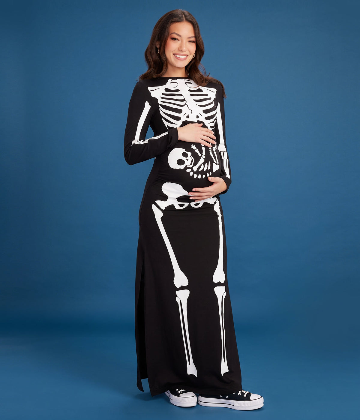 Pregnant Skeleton Maternity Costume Dress