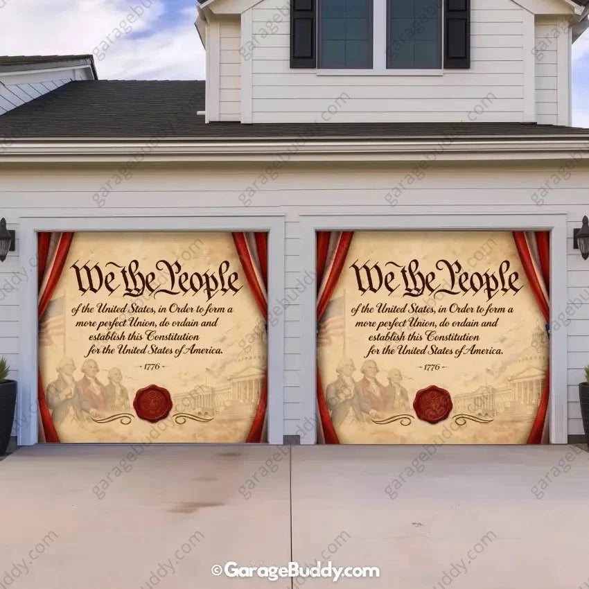 We the People | Patriotic Constitution Garage Door Cover