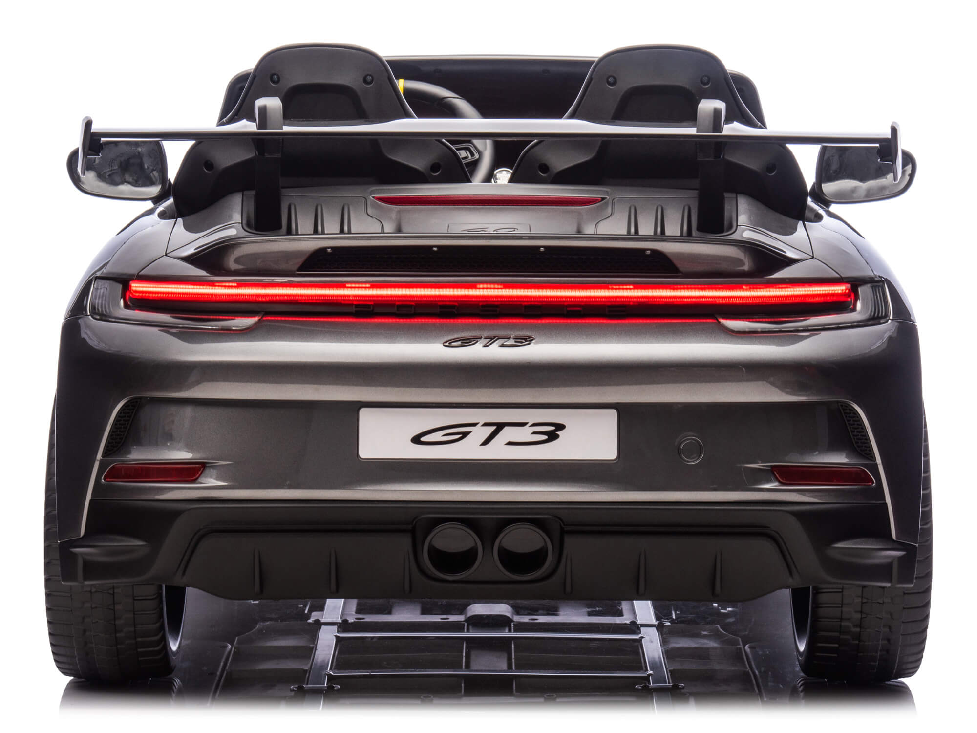 24V Porsche 911 GT3 Kids 2-Seater Ride On Car - Gray