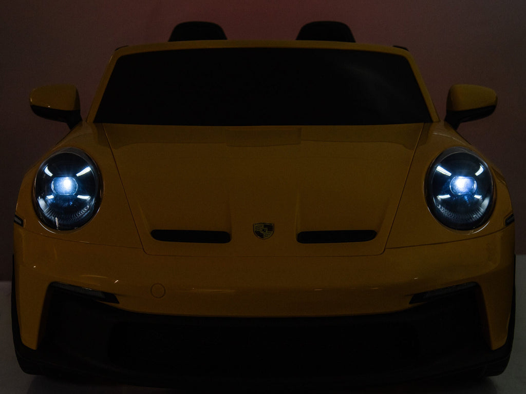 24V Porsche 911 GT3 Kids 2-Seater Ride On Car - Yellow