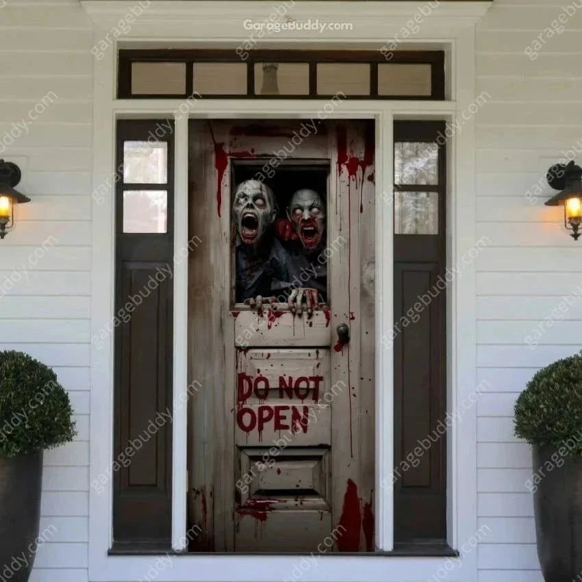 Zombie Breach | Halloween Front Door Cover