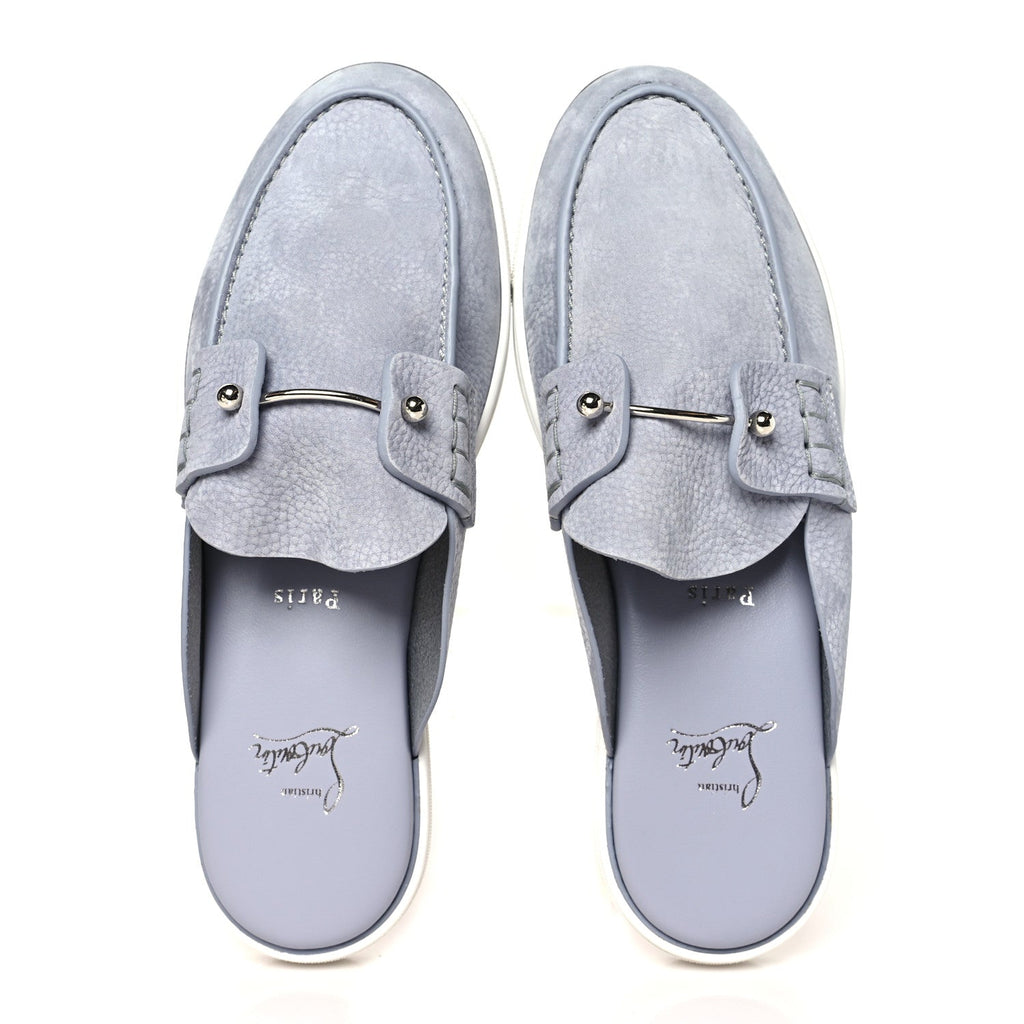 Nubuck Chanme Donna Flat Boat Flats  40.5 Jumbo Grey