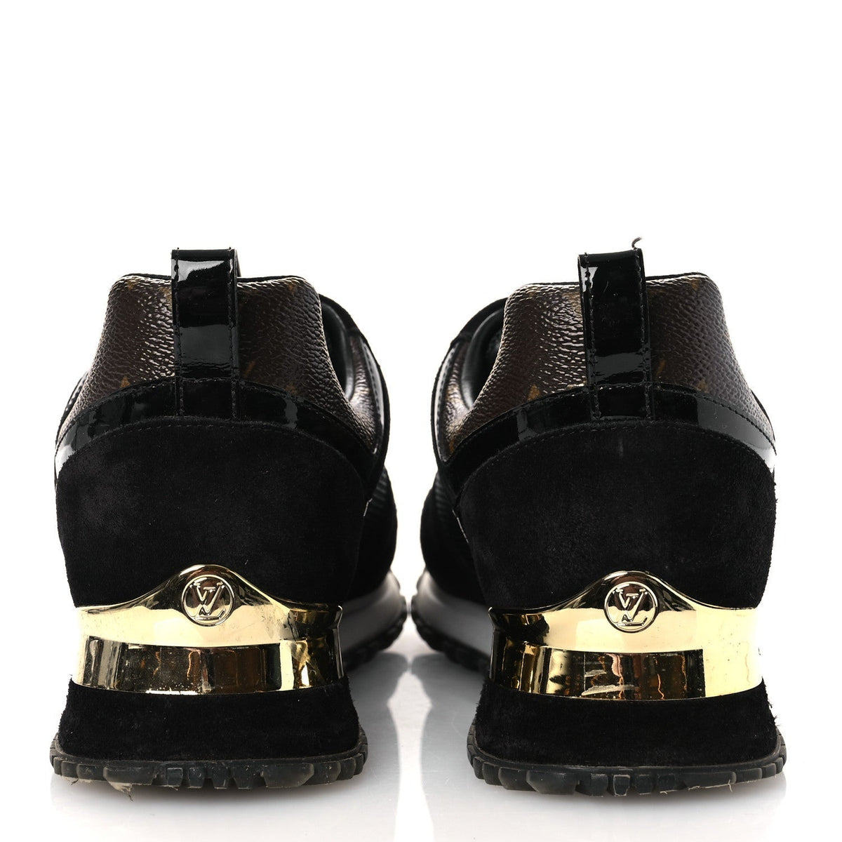 Suede Monogram Run Away Sneakers 36.5 Black