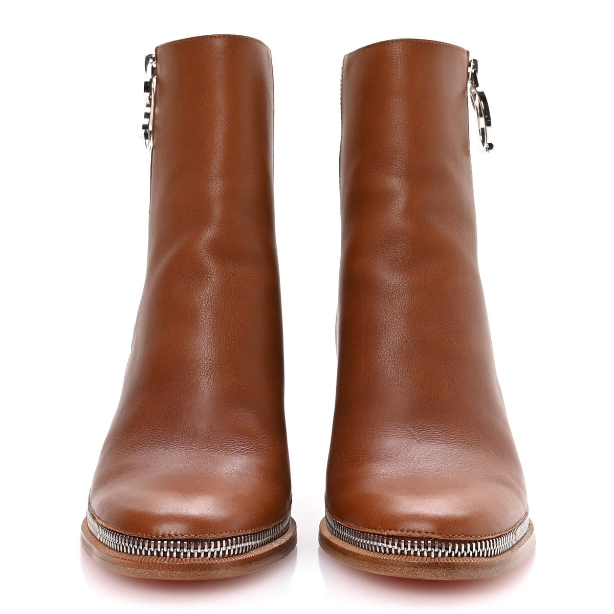 Calfskin CL Zip Bootie 70 Ankle Boots 36.5 Cuoio