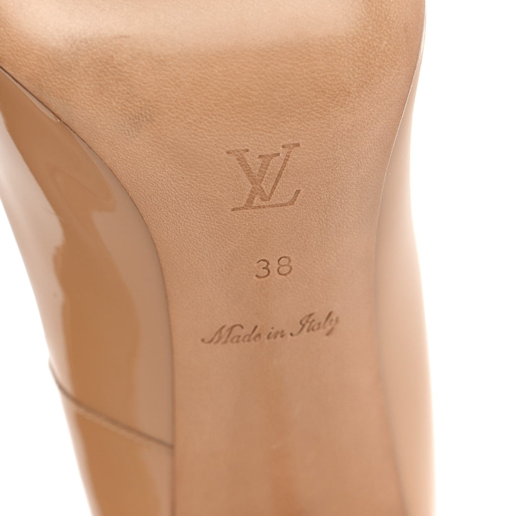 Patent Calfskin Eyeline Pumps 38 Nude