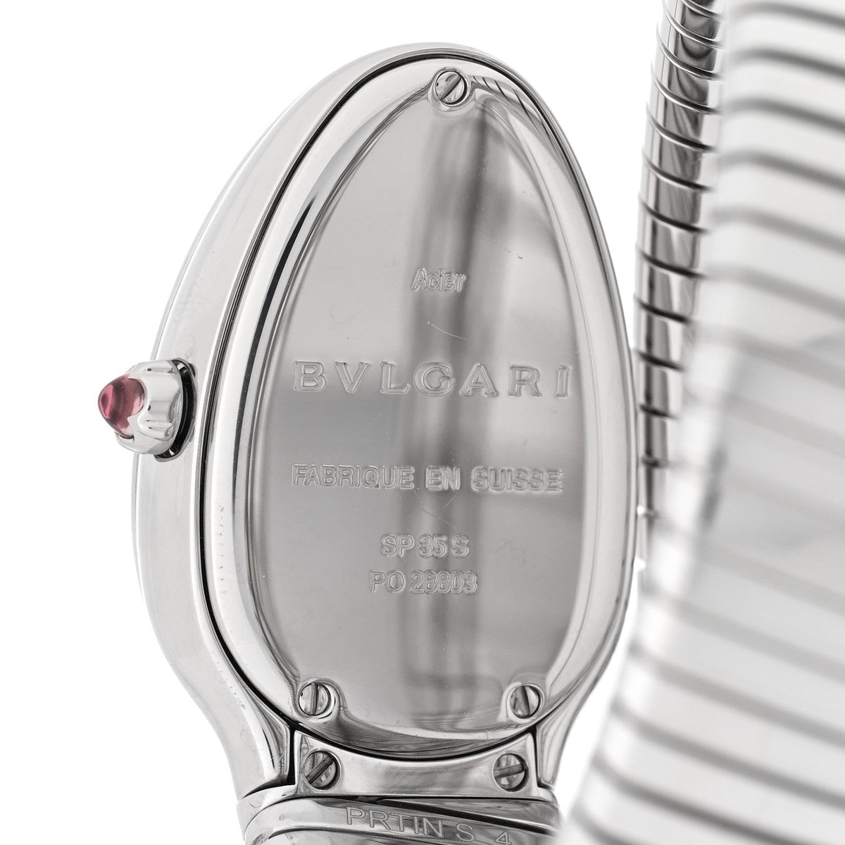 Stainless Steel 35mm Serpenti Tubogas Double Spiral Quartz Watch