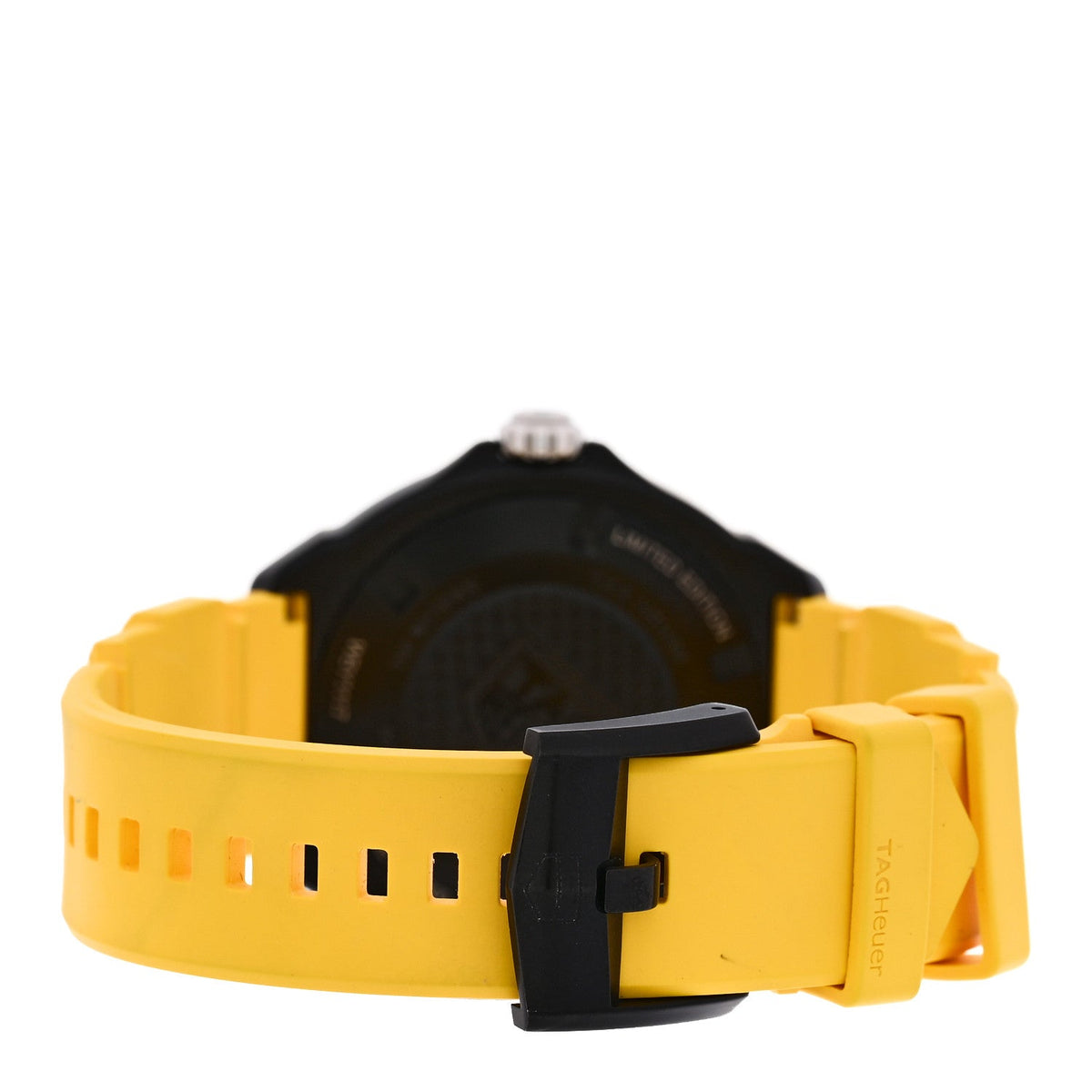 DLC Stainless Steel Rubber 38mm Formula 1 Solargraph Quartz Watch Black Yellow WBY1117