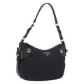 PRADA Shoulder Bag Nylon Leather Black Silver Auth am12415V