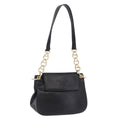 PRADA Chain Shoulder Bag Leather Black Gold Auth am12576V