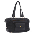 PRADA Shoulder Bag Leather nylon Black Gold Auth am12600V