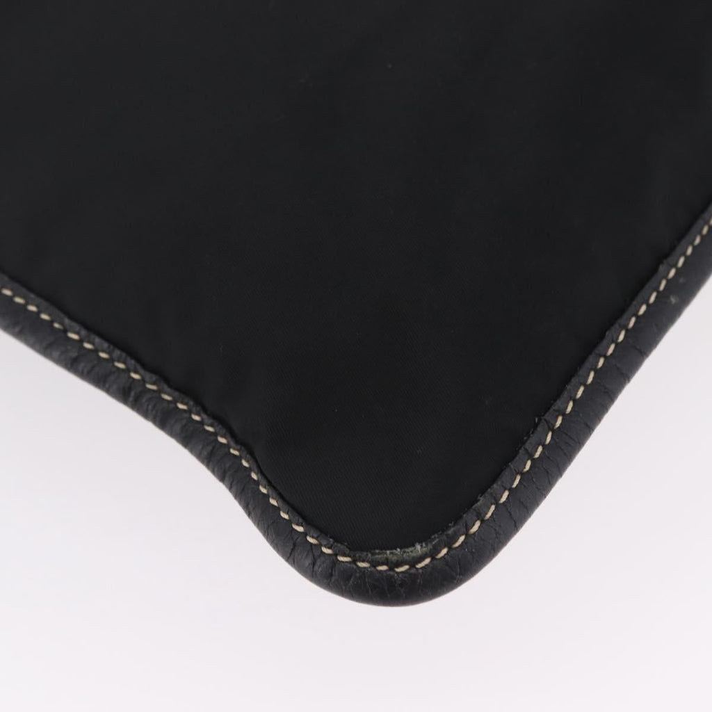 PRADA Tote Bag Nylon Leather Black Silver Auth am12735A