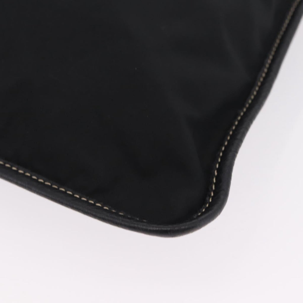 PRADA Tote Bag Nylon Leather Black Silver Auth am12735A