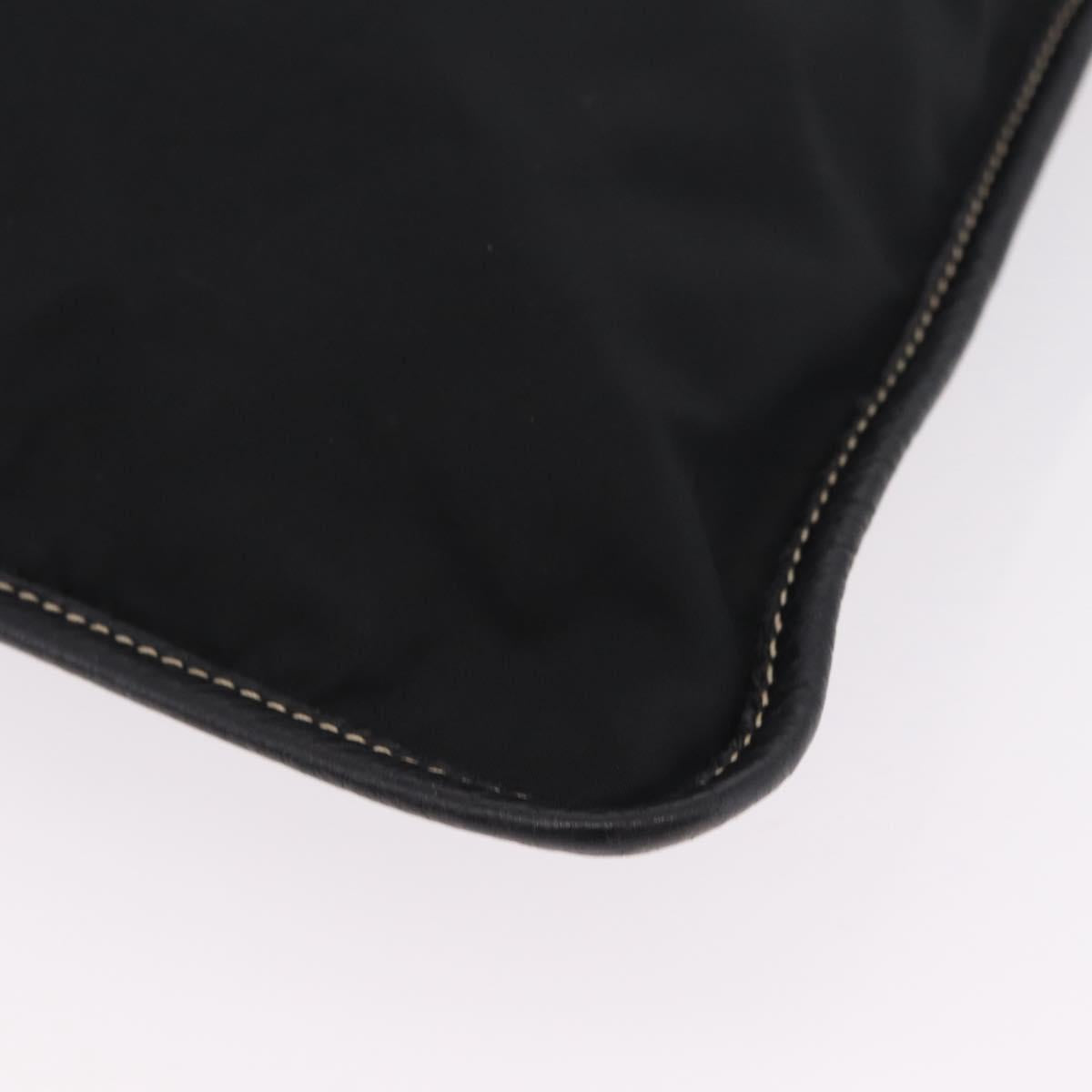 PRADA Tote Bag Nylon Leather Black Silver Auth am12735A