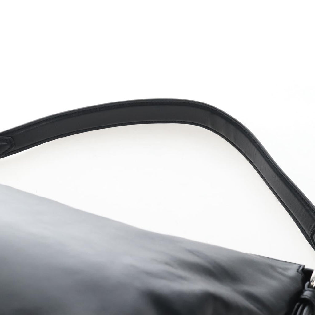 PRADA Shoulder Bag Leather Black Silver Auth am12823SAM