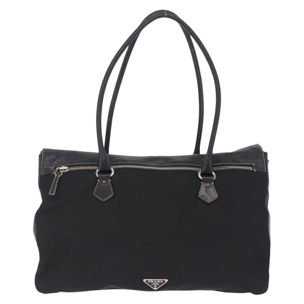 PRADA Tote Bag Nylon Black Silver BR1325 Auth am12835V