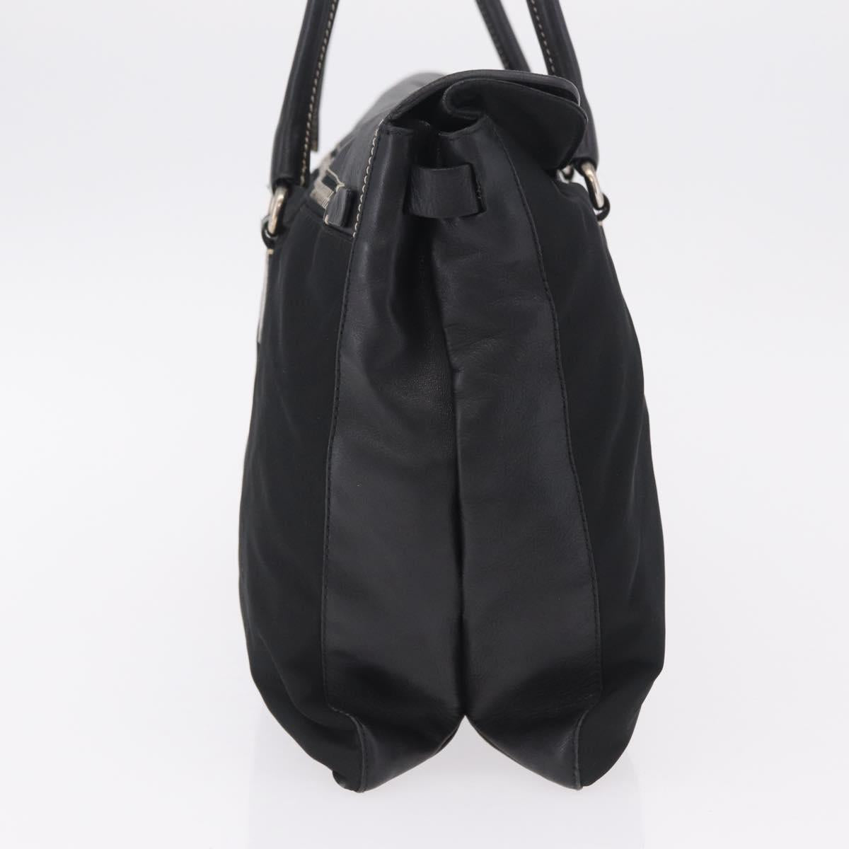 PRADA Tote Bag Nylon Black Silver BR1325 Auth am12835V