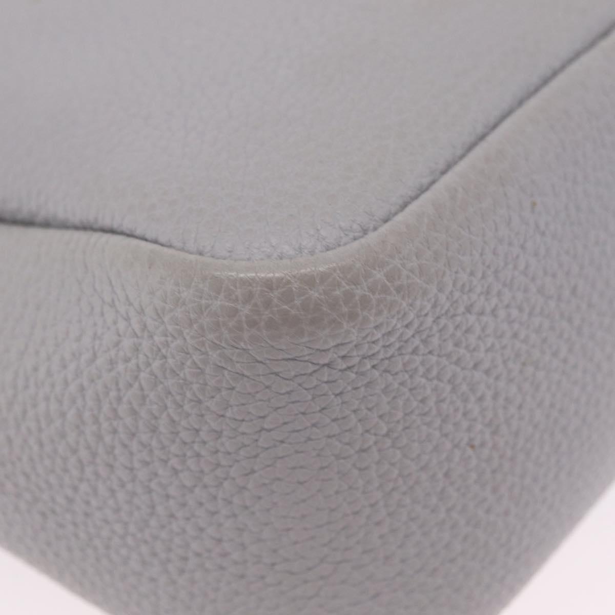 PRADA Vittelodanoy Hand Bag Leather Gray Silver Auth am12842A