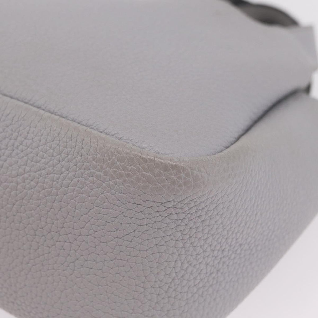 PRADA Vittelodanoy Hand Bag Leather Gray Silver Auth am12842A